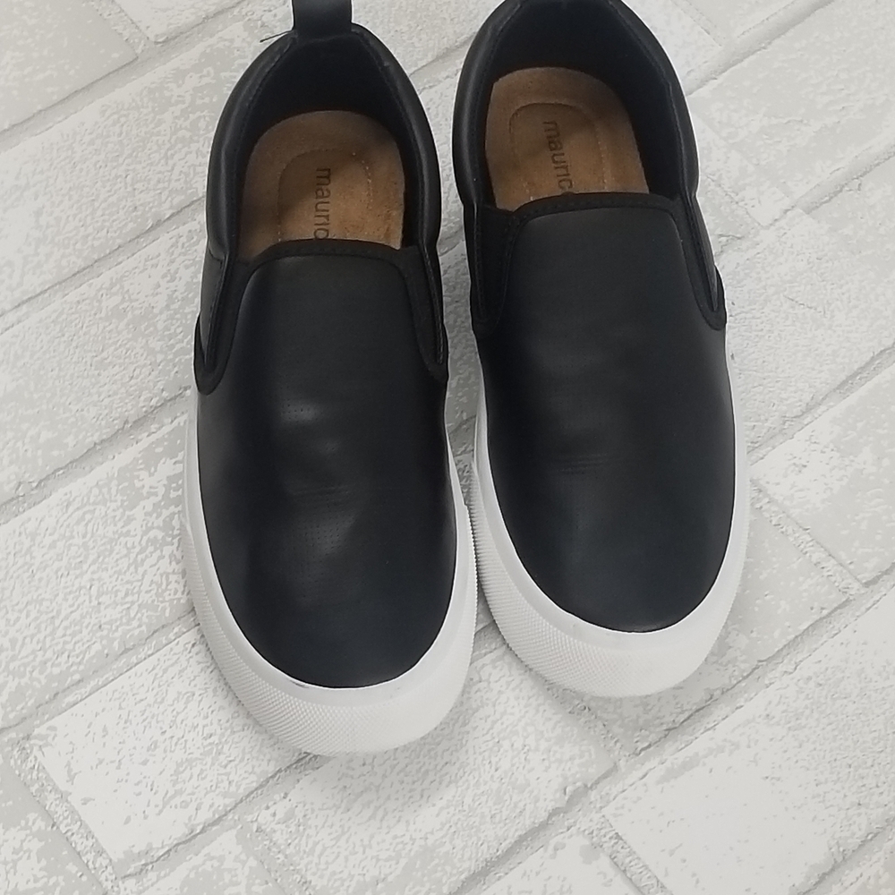 Maurices Black and White Slip-On Sneakers